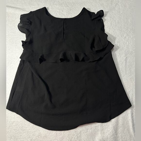 Andree by unit flutter sleeve black ruffle embroidered boho blouse large - Picture 4 of 8